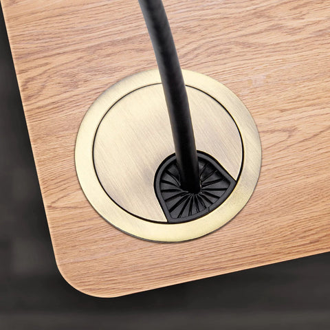 2 Pack 2 Inch Metal Desk Grommet Bronze Finish With Removable Lids For Cable Management Fits 2 Inch Hole Zinc Alloy Desk Cable Organizer