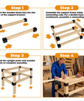 Assembly steps for Beefy Heavy Duty Workbench Bracket Kit Eight Pack With 3 Way Right Angle Corner Braces For DIY 2 By 4 Lumber Actual 1.5 By 3.5 Inches Steel Frame
