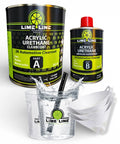 LiME LiNE 2K automotive clearcoat kit with two Part A and Part B hardener bottles; includes mixing cups