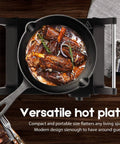Portable 1500W Electric Hot Plate Stove With Adjustable Temperature Stay Cool Handles Compact 7.3 Inch