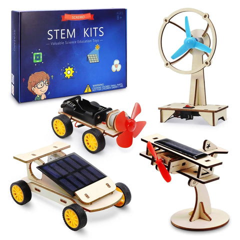 Hands On Solar And Wind STEM Kits For Kids Aged 8 9 10 11 12 Build A Solar Car Plane Wind Powered Car And Electric Fan.