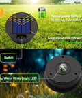 Six Pack Solar Light Replacement Tops For Outdoor Lanterns showing solar panel, switch, and LED, description text overlay.