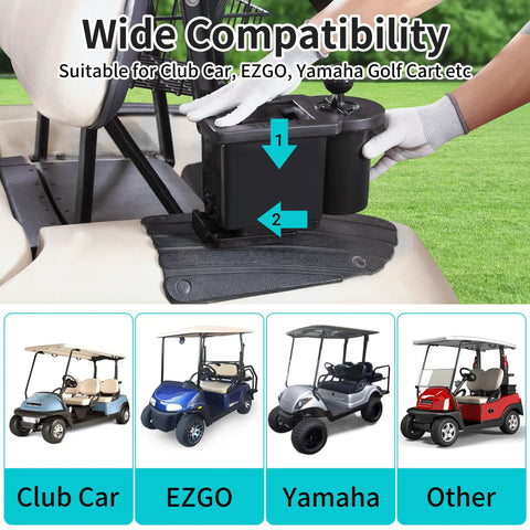 Universal Golf Cart Ball Washer And Club Head Cleaner Kit For Yamaha EZGO Club Car Star EV shown on golf cart