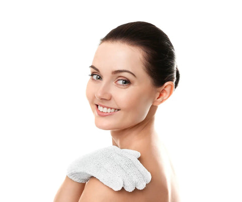 Exfoliating Bath Gloves Pack Of 4 For Smooth Soft Skin And Gentle Daily Scrub That Boosts Circulation And Improves Texture