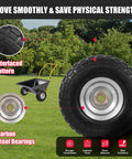 Flat Free 10 Inch Tire And Wheel Set For Wagons Carts Dollies And Garden Tools 4 Pack Puncture Proof Solid PU Foam Wheels