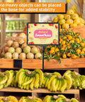 Sign Holder Stand For 8.5x11 Signs Tabletop And Floor Display Adjustable Height With Stable Base 2 Pack featuring fruit stand