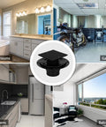 Matte Black 4 Inch Square Shower Drain With ABS Flange For 2 Or 3 Inch Pipe shown in bathroom, kitchen, garage, balcony settings