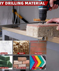 ZKH 10-piece masonry drill bit set; cemented carbide bits used with drill on concrete block