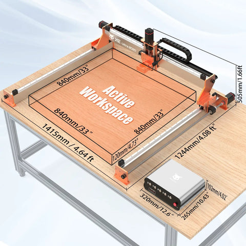 Big Benchtop CNC Router With 33x33 Inch Work Area And Four Point Seven Two Inch Pass Height NEMA 23 Closed Loop Steppers 16mm XY Ball