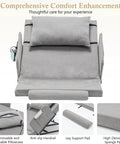 Electric Adjustable Bed Backrest With Easy To Use Remote 4 To 68 Degree Lift, fabric and metal frame, removable pillowcase