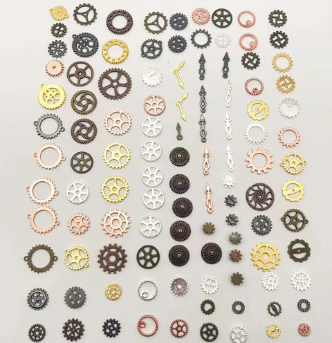 Gear Charms Set 50g Random Mixed Antique Clock Gears For DIY Jewelry Making Crafts Alloy Cog Pendants For Hobbyists And Craft Enthusiasts Dope Steampunk Accessory Kit