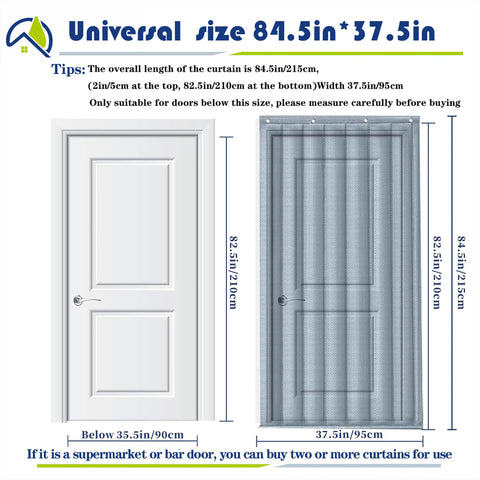 Thermal Insulated Door Curtain With 5in1 Soundproof Blanket For Privacy And Draft Block, Heavy Duty Door Cover size 84.5 by 37.5 inch comparison