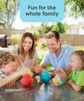 Family enjoying colorful snow cones made with the Next Level Electric Shaved Ice And Snow Cone Maker, Hella Smooth Slushie Machine.