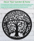 Heavy Duty Outdoor Garden Hose Reel and Wall Mount Holder With Tree of Life Metal Design against brick wall