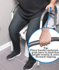 Deluxe Adjustable And Foldable Toilet Safety Frame With Handrail Grab Bar For Seniors supporting person sitting-to-standing