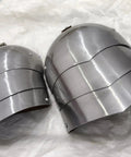 Authentic Medieval Pauldron Spaulder Armor Set For Adults Real Deal Wearable Plate Shoulder Guards With Adjustable Straps SCA LARP Ready Cosplay Gear In Silver Finish Handcrafted Carbon Steel Look