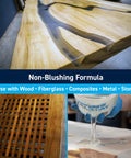Pro Grade Epoxy Kit For Marine Grade Resin And Hardener Crystal Clear For Woodworking Fiberglass Boat Building And Repairs 1.5 Quart Medium Low Viscosity Non Blushing System used on wood