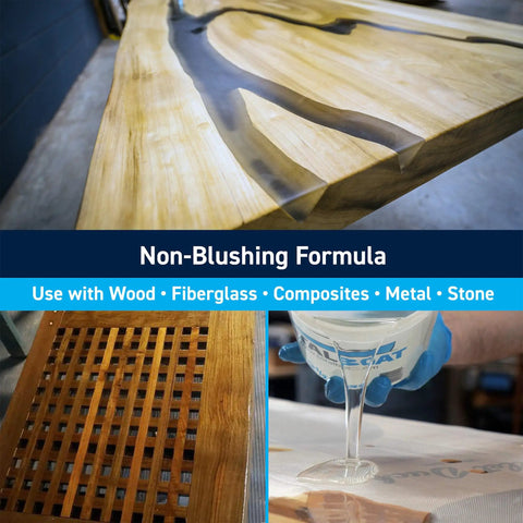 Pro Grade Epoxy Kit For Marine Grade Resin And Hardener Crystal Clear For Woodworking Fiberglass Boat Building And Repairs 1.5 Quart Medium Low Viscosity Non Blushing System used on wood