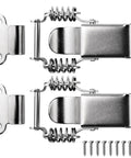2 Pack Medium Spring Loaded Toggle Latch and Hook with Screws for Toolbox Cabinets and Boxes, heavy-duty steel, front view