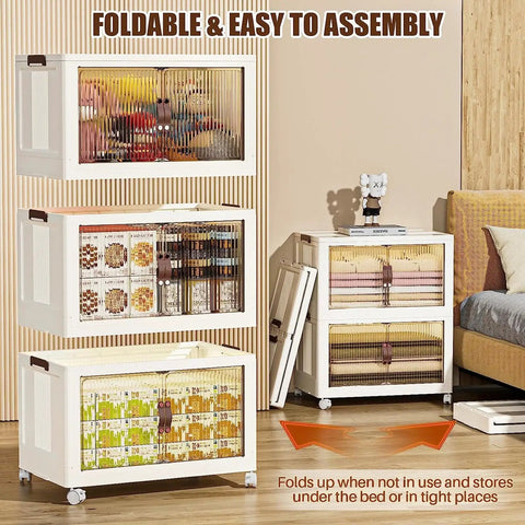 Super Spacious Foldable Storage Bin With Dual Opening Doors For No Sweat Home Organization Stackable Design Keeps Living Rooms Bedrooms And Toy Rooms Fully Stocked And Ready To Roll