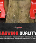Heavy Duty 44 Inch Steel Deck Pry Bar With Dual Claw Heads No Kneeling Back Saving Non Slip Handle Red Demolition Tool