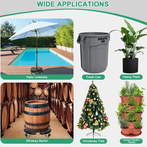 Heavy Duty Plant Caddy With Wheels And Adjustable Stand Fifteen To Twenty One Inches For Moving Large Pots Up To Three Hundred Thirty Pounds Ideal For Vertical Garden Towers Planters Patio Umbrella Bases And Trash Cans applications