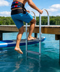 Removable 3 Step Aluminum Dock Ladder With Non Slip Wide PP Steps, 500 Lb Capacity, Quick Release, dock boarding