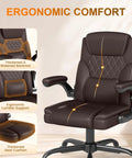 Premium Mid Back Leather Executive Office Chair Featuring Ergonomic Lumbar Support And Flip Up Armrests for ergonomic comfort and support.