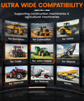 Ultra-wide compatibility of HD3600 Heavy Equipment Diagnostic Tool With DPF Regen for various machinery brands.
