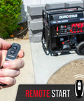 14,000 Watt Dual Fuel Portable Inverter Generator With Remote Electric Start in outdoor setting