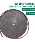 Heavy Duty GT2 Open Timing Belt For 3D Printing Rigs Smooth Operator Rubber Drive Belt, 50M roll, 15mm width, low dust