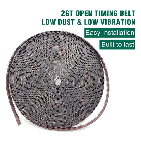 Heavy Duty GT2 Open Timing Belt For 3D Printing Rigs Smooth Operator Rubber Drive Belt, 50M roll, 15mm width, low dust