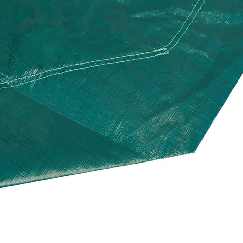 Corner of Heavy Duty 9x9 Ft Drawstring Tarp Multi-Purpose Cover 6 Pack Rugged 8 Mil Poly With Triple Layer Reinforcement