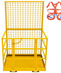 Tough As Nails Heavy Duty Forklift Man Basket And Safety Cage With 1300 Pound Capacity for aerial work, includes safety harness.