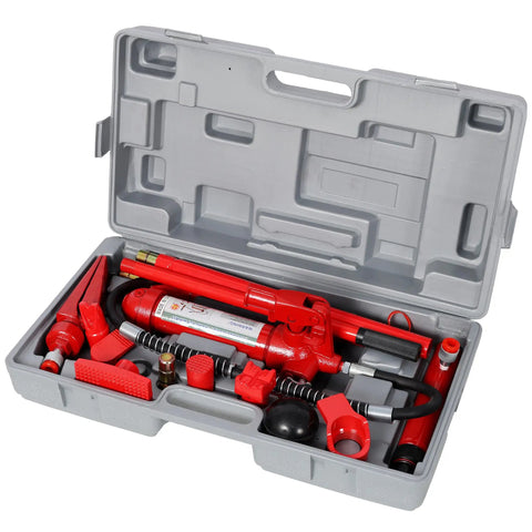 Heavy Duty 4 Ton Hydraulic Jack Kit With Real Deal Leak Proof Seals And Rugged Carry Case For Straight Up Auto Body Frame Repair On Cars Trucks And Farm Gear