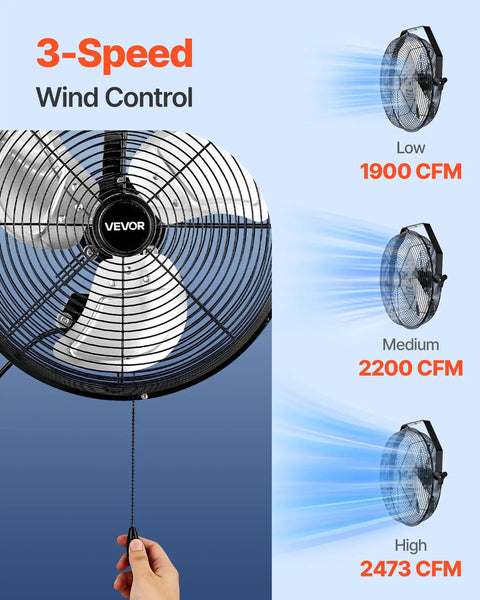 Beefy 14 Inch Industrial Wall Mount Fan With High Velocity Airflow 2473 CFM IP44 Waterproof Outdoor Wall Fan detail