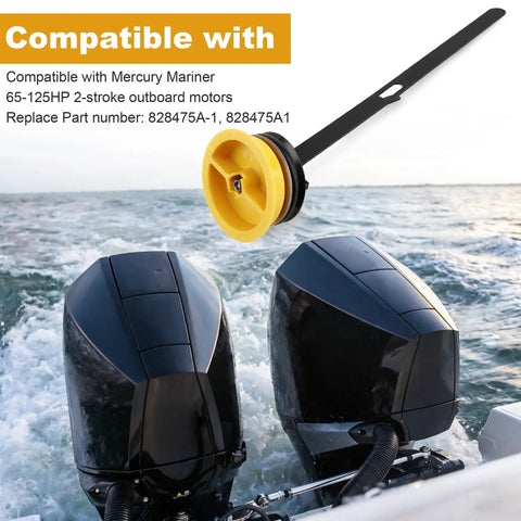 Oil Tank Cap With Dipstick Assembly For Mercury Mariner 65-125HP 2-Stroke Outboard Engines O-Ring Seal Direct Replacement To Stop Oil Leakage From Loose Cap Fits 828475A-1 828475A1