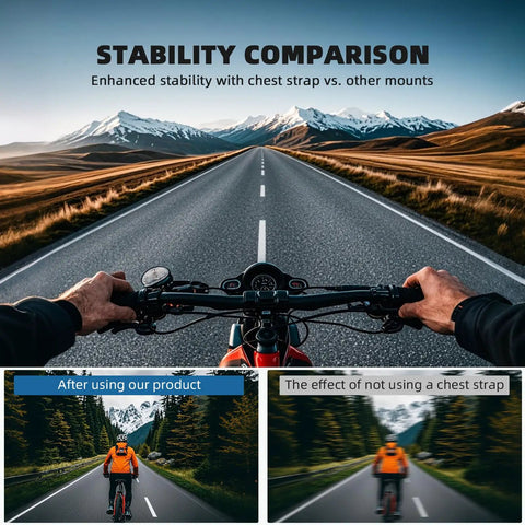 Comparison of stability with Go To POV Phone Chest Mount And Head Mount Camera Rig for Recording Vlogs and without use