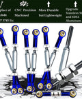 Stainless Steel Adjustable Turnbuckles And Camber Link Set With Rod Ends For One Tenth Traxxas Slash 4x4 RC Cars Blue