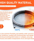 Black High Temp Silicone Vacuum Tubing Hose 5 Foot Roll, 3.5mm Inner Diameter, -65F To 350F Heat Resistant displayed in temperature contrast.