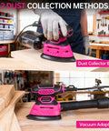 Detail Sander 13000 RPM Compact Electric Sanding Tool With 1 2A 140W Motor 6 Hole Dust Collection Dust Box 15 Pcs Sandpapers