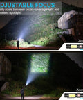 Person using Beast Bright LED Flashlight With Magnetic Tail COB Sidelight Zoomable Beam Waterproof 4 Modes Tactical Outdoor Light at night.