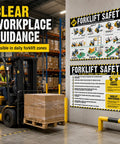 Two Laminated Forklift Safety Posters Set 17 By 24 Inches OSHA Compliant Wall Signs With Easy Operation Rules And Visual Guides For Warehouse And Distribution Center And Industrial Use