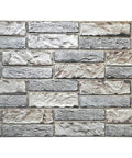 PG 7008 10 Faux Old Brick PVC 3D Wall Panel Set In Light Beige Grey Rustic Look For Interior Accent Walls, showing brick texture.
