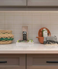 Close-up of kitchen drawers with 50 Pack Curved Matte Black Cabinet Pulls For Kitchen Drawers And Cabinets Arch Style Drawer Handles.