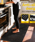 Heavy Duty Rubber Floor Mat With Drainage Holes For Garage Kitchen Restaurant And Outdoor Bar Use 36 By 60 Inches