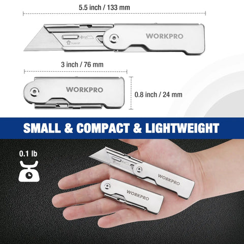 Three Piece Quick Change Folding Pocket Utility Knife Set With Belt Clip For Easy One Hand Blade Swaps And Pro Grade Blade Compatibility