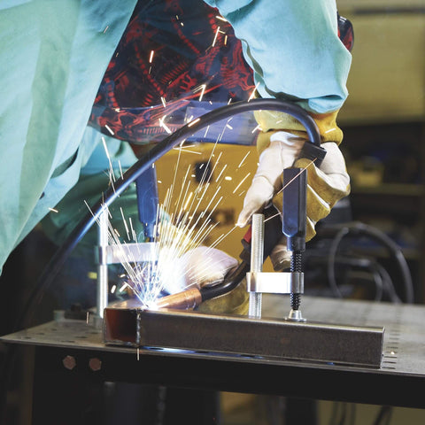 Welder using 4 Piece Welding Table Clamp Kit With Lightweight Aluminum Frame And ABS Handle, Easy Setup, Adjustable Throat Depth