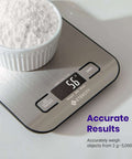 Digital Kitchen Scale With Grams And Ounces For Weight Loss, Baking And Meal Prep, Stainless Steel Compact Design with tare function