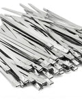 Heavy Duty 304 Stainless Steel Zip Ties, 4 Inch, 100 Pack, Rustproof Cable Ties For Outdoor Use, Weather Ready, 200 Pound Tensile Strength